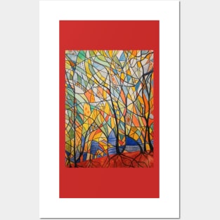 Abstract Autumn watercolour Posters and Art